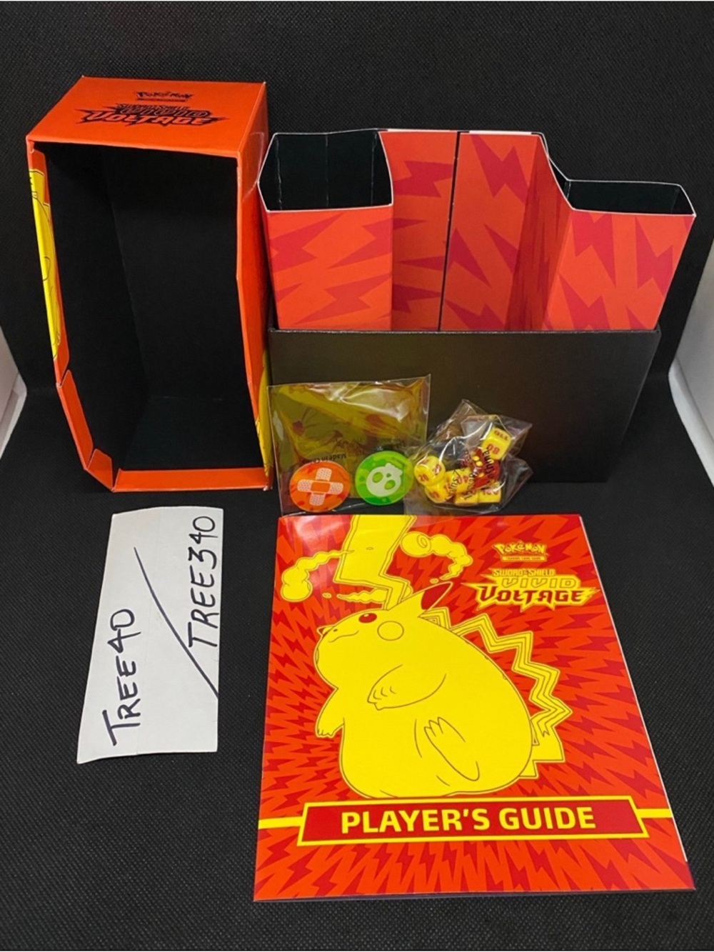 EMPTY Vivid Voltage ETB Elite Trainer Box with dice, markers, player’s guide